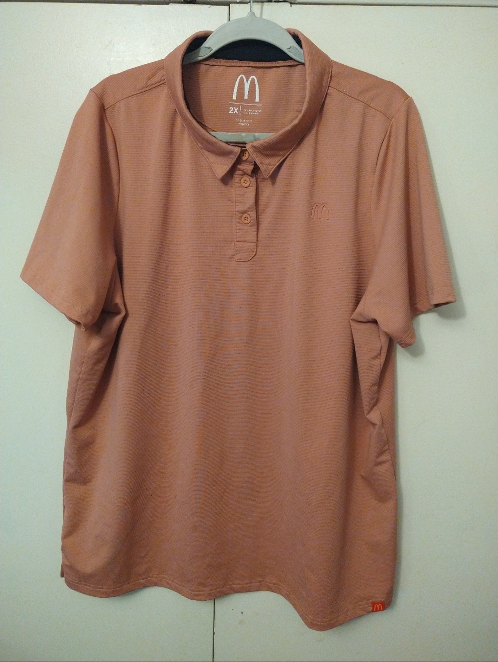 McDonald's Employee Crew Uniform Short Sleeve Polo Shirt Men's sz 2XL.